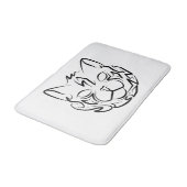 Zwarte en witte tribale kat badmat (Gekanteld)