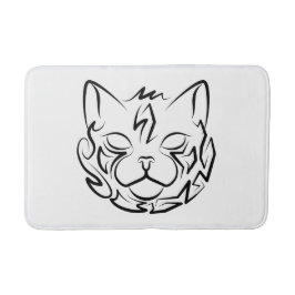 Zwarte en witte tribale kat badmat