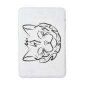 Zwarte en witte tribale kat badmat (Voorkant Verticaal)