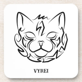 Zwarte en witte tribale kat bier onderzetter