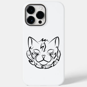 Zwarte en witte tribale kat Case-Mate iPhone 14 pro max hoesje