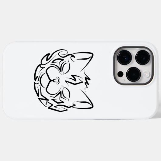 Zwarte en witte tribale kat Case-Mate iPhone case (Achterkant (horizontaal))