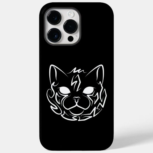 Zwarte en witte tribale kat Case-Mate iPhone case (Achterkant)