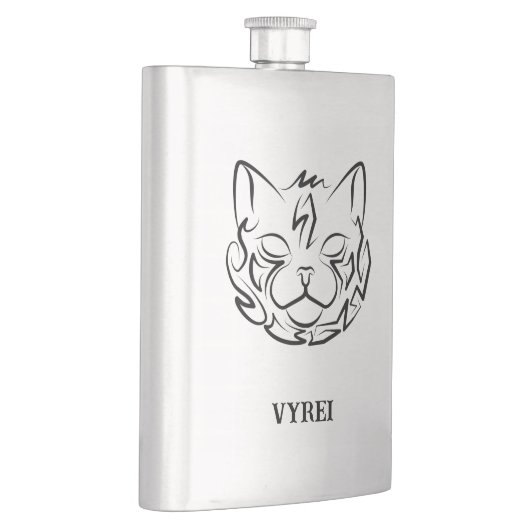 Zwarte en witte tribale kat flacon (Rechts)