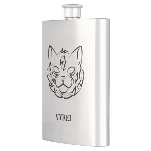 Zwarte en witte tribale kat flacon (Links)