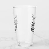 Zwarte en witte tribale kat glas (Links)