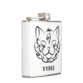 Zwarte en witte tribale kat heupfles (Rechts)