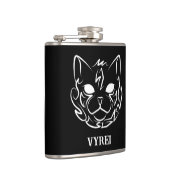 Zwarte en witte tribale kat heupfles (Rechts)