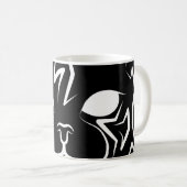 Zwarte en witte tribale kat koffiemok (Voorkant rechts)