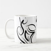 Zwarte en witte tribale kat koffiemok (Links)