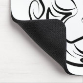 Zwarte en witte tribale kat muismat (Hoek)