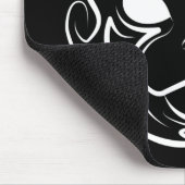 Zwarte en witte tribale kat muismat (Hoek)