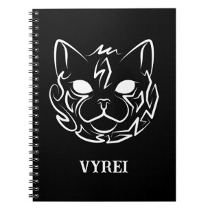 Zwarte en witte tribale kat notitieboek