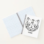 Zwarte en witte tribale kat notitieboek (Binnen)