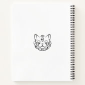 Zwarte en witte tribale kat notitieboek (Achterkant)