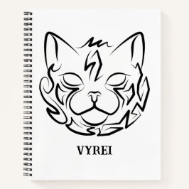 Zwarte en witte tribale kat notitieboek