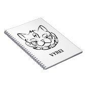 Zwarte en witte tribale kat notitieboek (Rechterzijde)