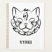 Zwarte en witte tribale kat planner (Voorkant)