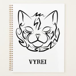 Zwarte en witte tribale kat planner
