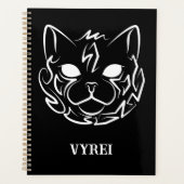 Zwarte en witte tribale kat planner (Voorkant)