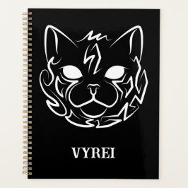 Zwarte en witte tribale kat planner