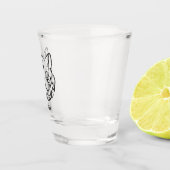 Zwarte en witte tribale kat shot glas (Rechts)