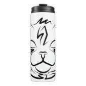 Zwarte en witte tribale kat thermosbeker (Voorkant)