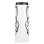 Zwarte en witte tribale kat thermosbeker (Achterkant)