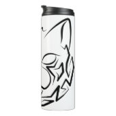 Zwarte en witte tribale kat thermosbeker (Geroteerd rechts)