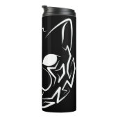 Zwarte en witte tribale kat thermosbeker (Geroteerd rechts)