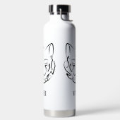 Zwarte en witte tribale kat waterfles (Links)