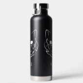 Zwarte en witte tribale kat waterfles (Rechts)