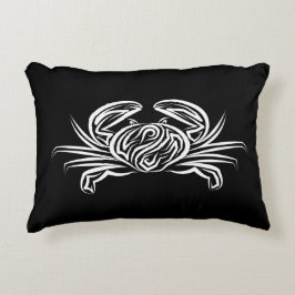 Zwarte en witte tribale krab accent kussen