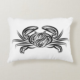 Zwarte en witte tribale krab accent kussen