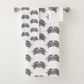 Zwarte en witte tribale krab bad handdoek (Insitu)
