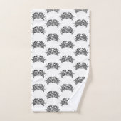 Zwarte en witte tribale krab bad handdoek (Handdoek)