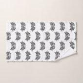 Zwarte en witte tribale krab bad handdoek (Handdoek)