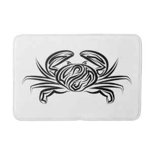 Zwarte en witte tribale krab badmat