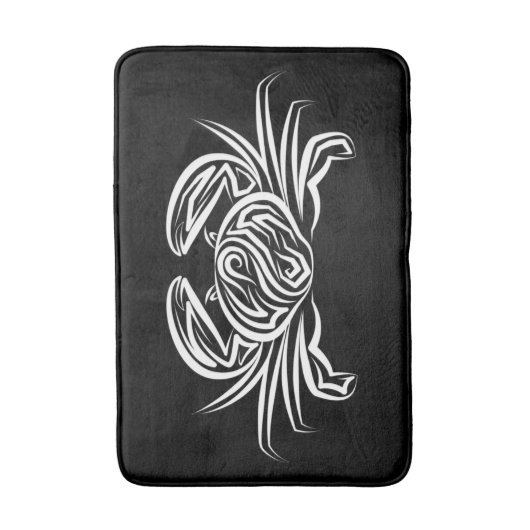 Zwarte en witte tribale krab badmat (Voorkant Verticaal)