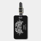 Zwarte en witte tribale krab bagagelabel (Voorkant verticaal)