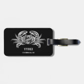 Zwarte en witte tribale krab bagagelabel (Achterkant horizontaal)