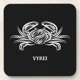 Zwarte en witte tribale krab bier onderzetter