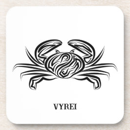 Zwarte en witte tribale krab bier onderzetter