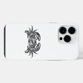 Zwarte en witte tribale krab iPhone hoesje (Achterkant horizontaal)