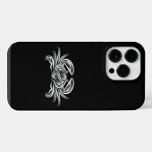 Zwarte en witte tribale krab iPhone hoesje (Achterkant horizontaal)