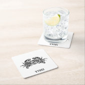 Zwarte en witte tribale krab kartonnen onderzetters (Insitu)