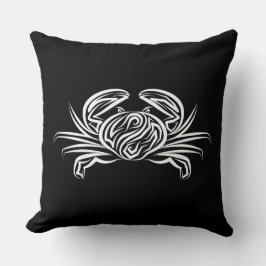 Zwarte en witte tribale krab kussen
