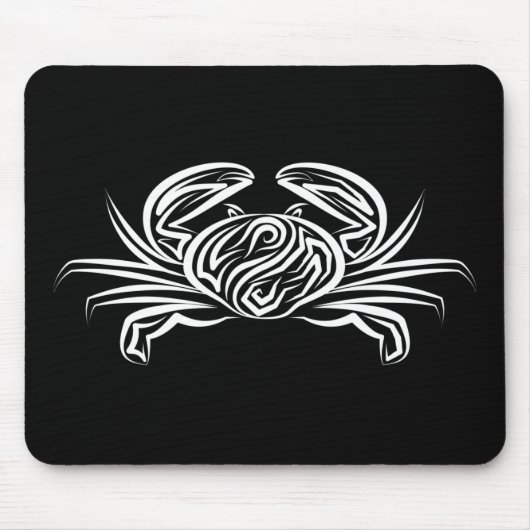 Zwarte en witte tribale krab muismat (Voorkant)