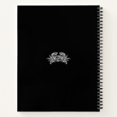 Zwarte en witte tribale krab notitieboek (Achterkant)