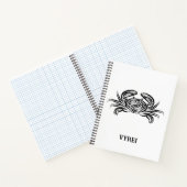 Zwarte en witte tribale krab notitieboek (Binnen)